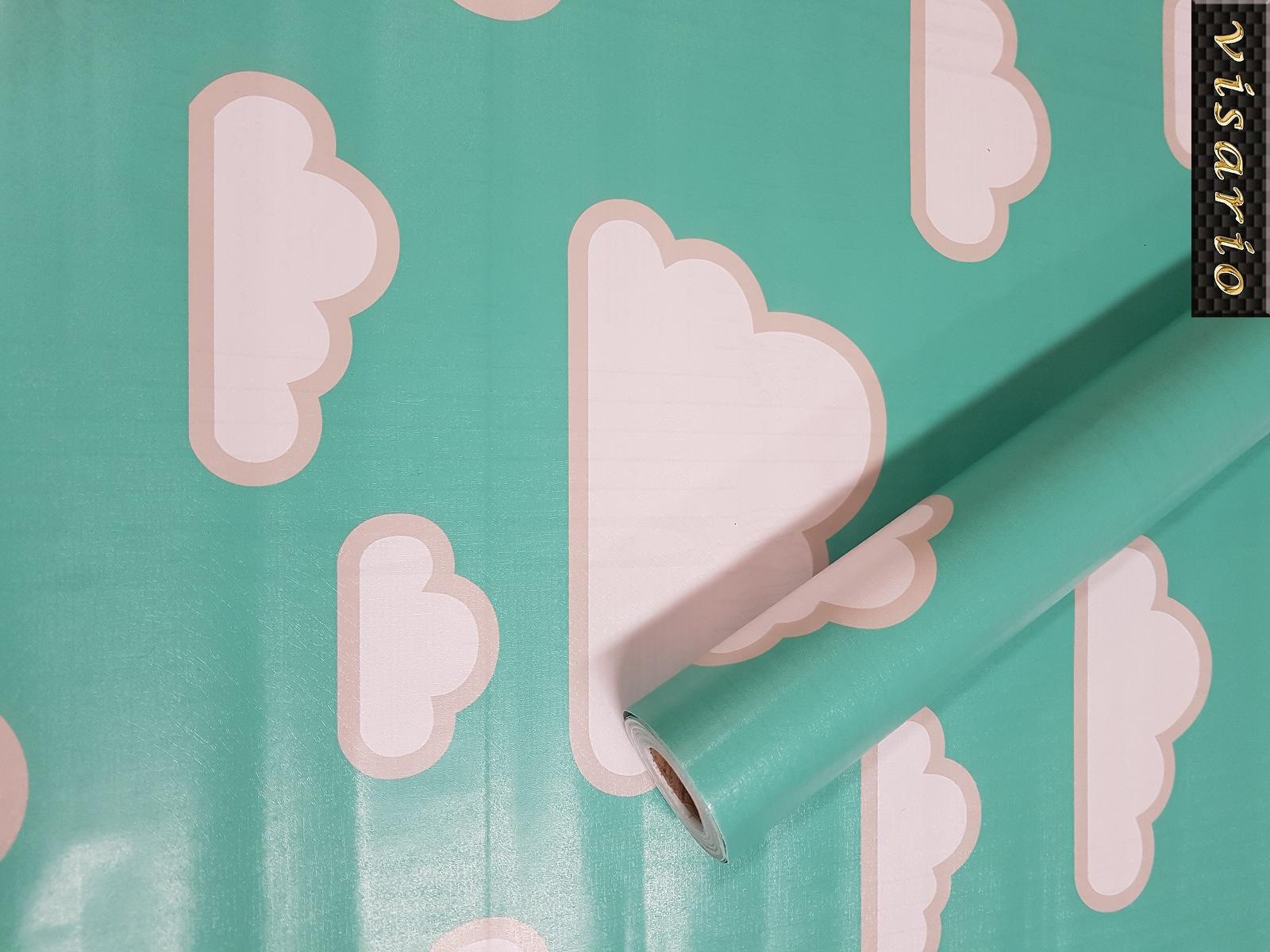 Wolken blau türkis grün Kinderzimmer