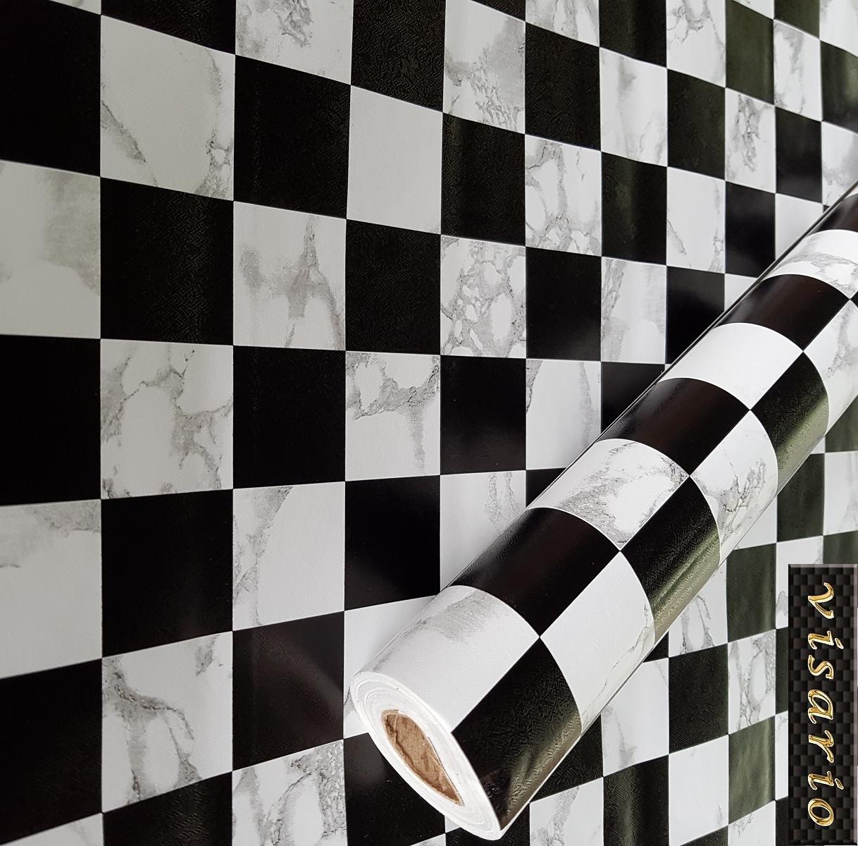 Fliese schwarz weiß Schachbrett Mosaik