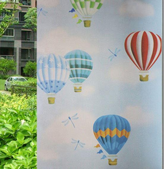 Milchglas bunt blaues Muster Ballon Muster